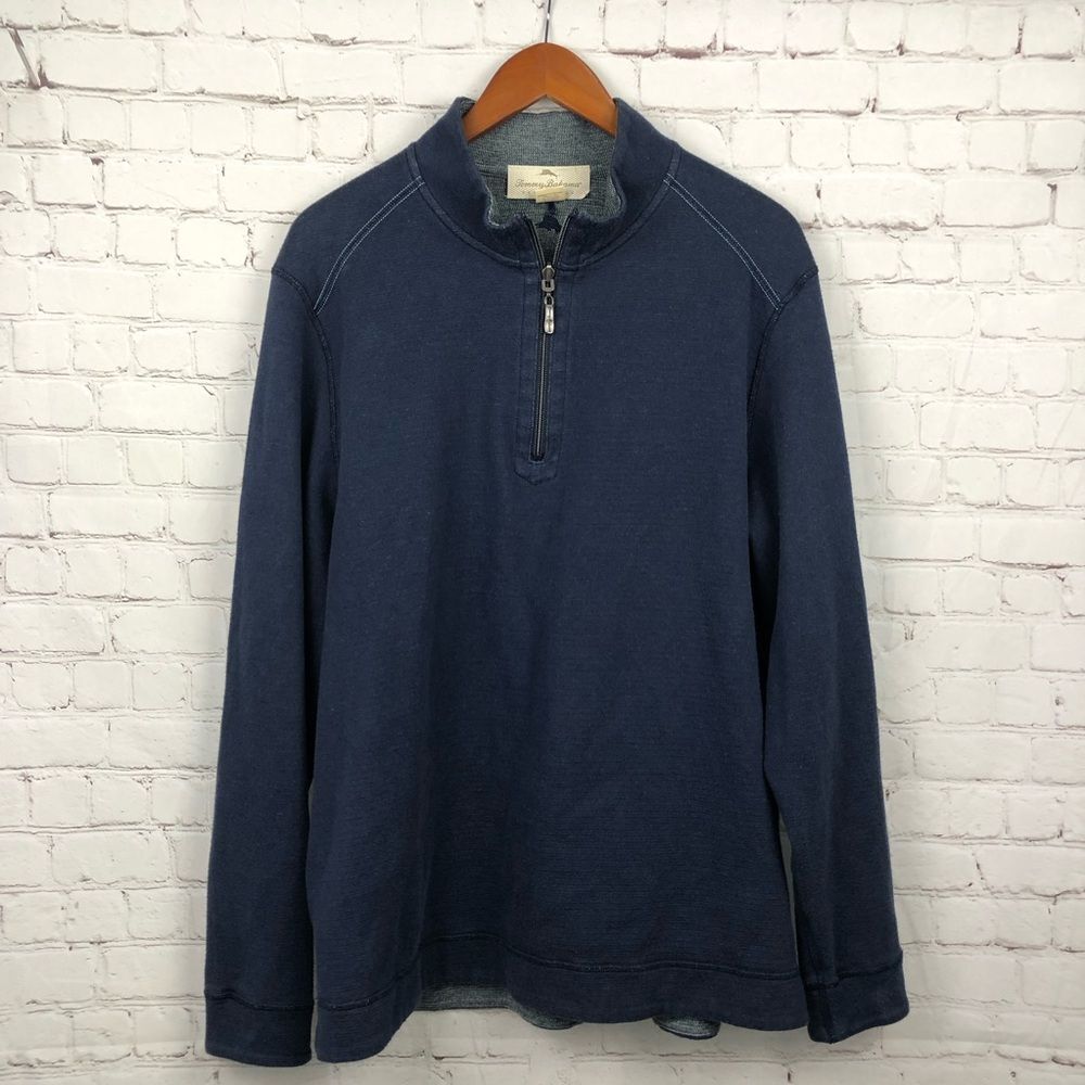 Tommy Bahama Blue Gray Reversible Sweater Men's Sz XL - Picture 2 of 12